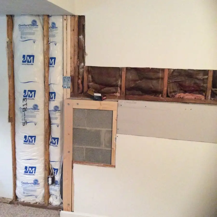Wall insulation replacement during Basement Flood Cleanup in Poplar Bluff